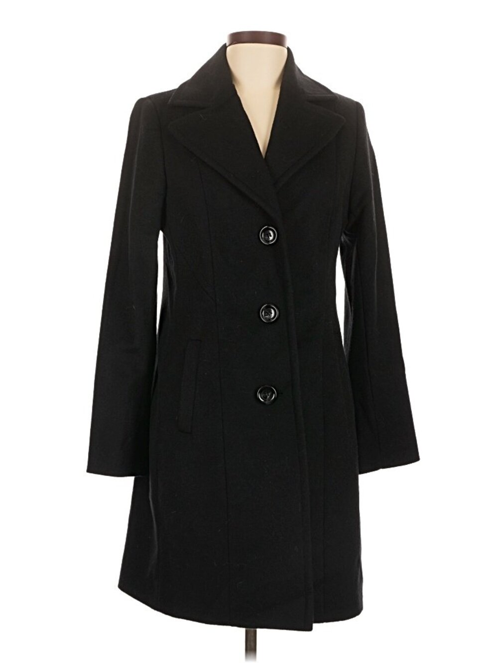 Kristen Blake Studio Collection Black Lambswool Blend Tailored Coat Size 6
